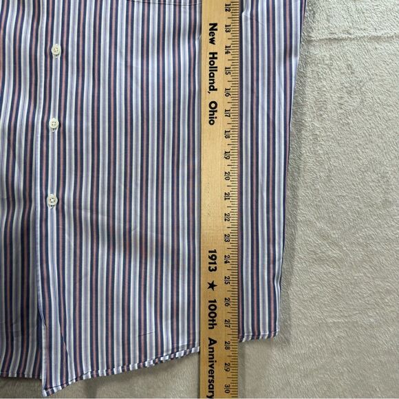 Polo Ralph Lauren Marlow Stripe Button Up Shirt 100% Cotton Blue Red Men’s M - Picture 4 of 7